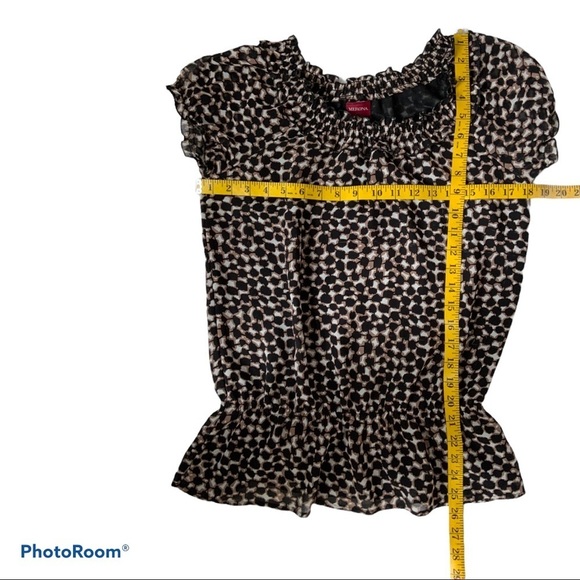 Merona Animal Print Shirred Peasant Short Sleeve - Picture 9 of 9